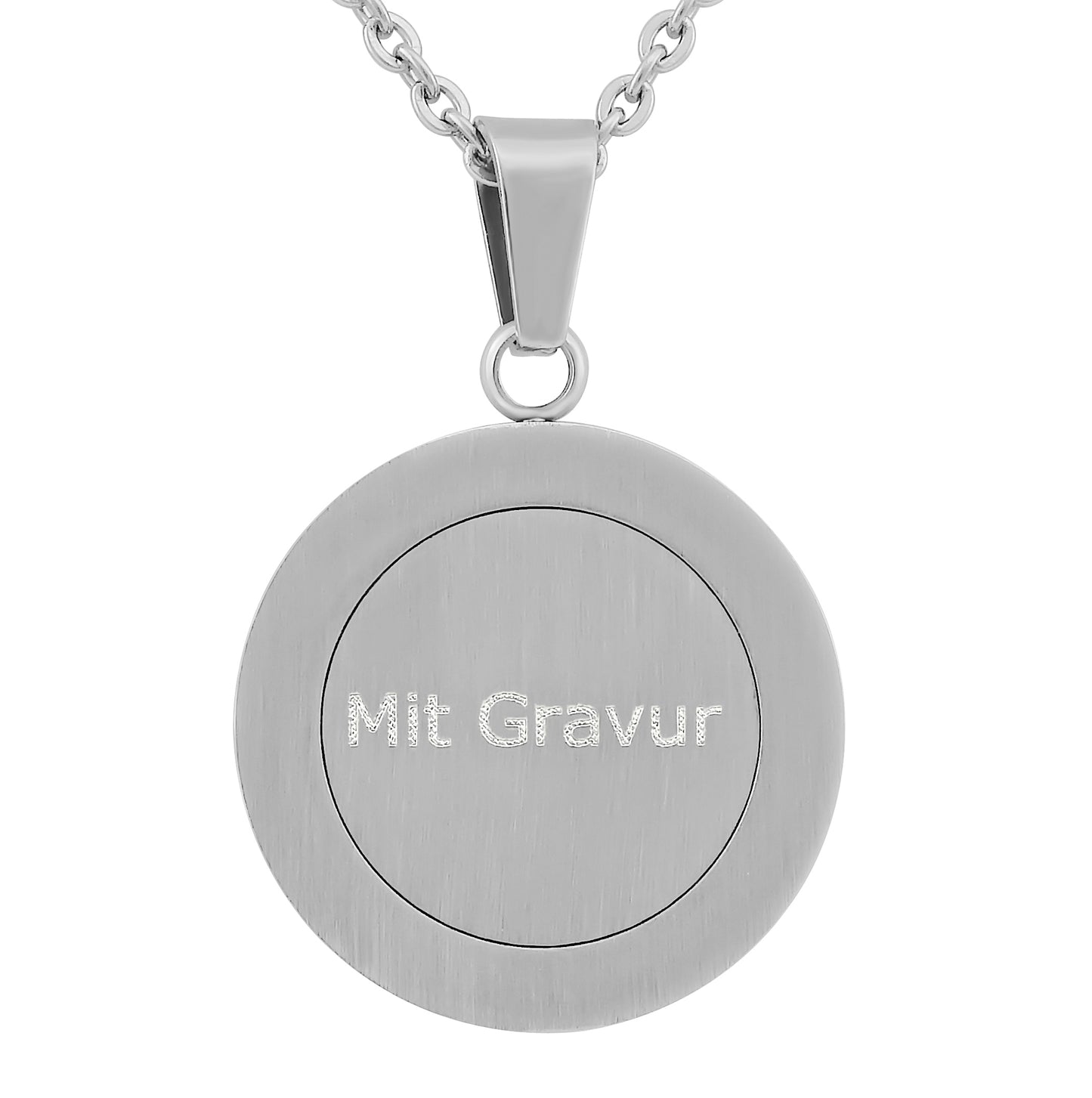 Hanessa Personalisierte Kette mit Gravur Edelstahl 50 cm mit Anhänger Sternzeichen Stier in silber - Personalisierte Halskette für Männer und Frauen - Personalisierter Schmuck Damen Herren