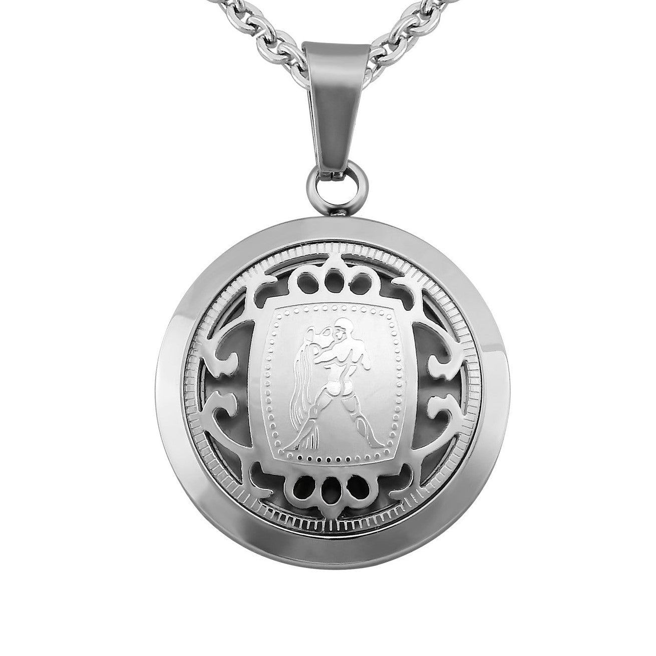 Hanessa Personalisierte Kette mit Gravur Edelstahl 50 cm mit Anhänger Sternzeichen Stier in silber - Personalisierte Halskette für Männer und Frauen - Personalisierter Schmuck Damen Herren