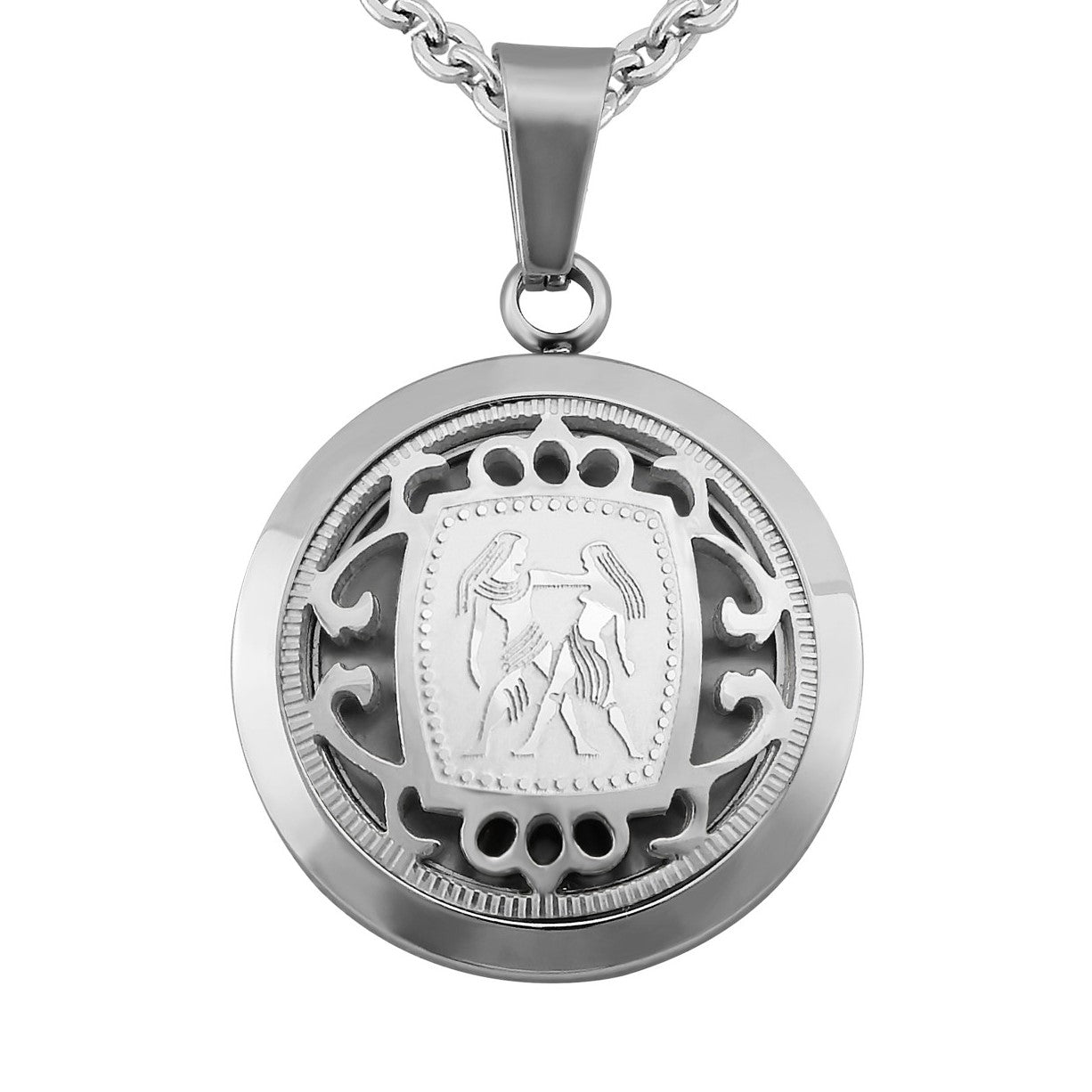 Hanessa Personalisierte Kette mit Gravur Edelstahl 50 cm mit Anhänger Sternzeichen Stier in silber - Personalisierte Halskette für Männer und Frauen - Personalisierter Schmuck Damen Herren