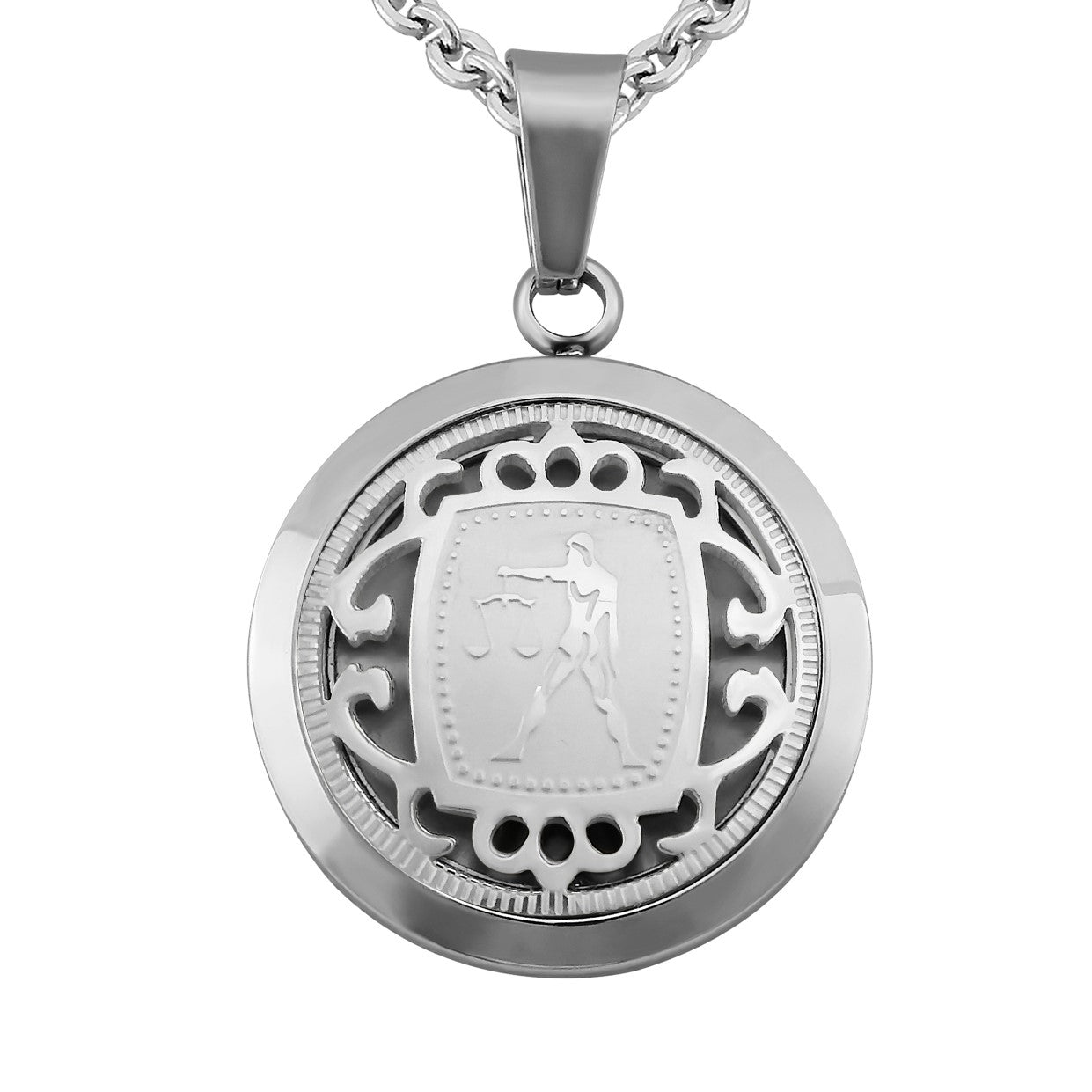 Hanessa Personalisierte Kette mit Gravur Edelstahl 50 cm mit Anhänger Sternzeichen Stier in silber - Personalisierte Halskette für Männer und Frauen - Personalisierter Schmuck Damen Herren