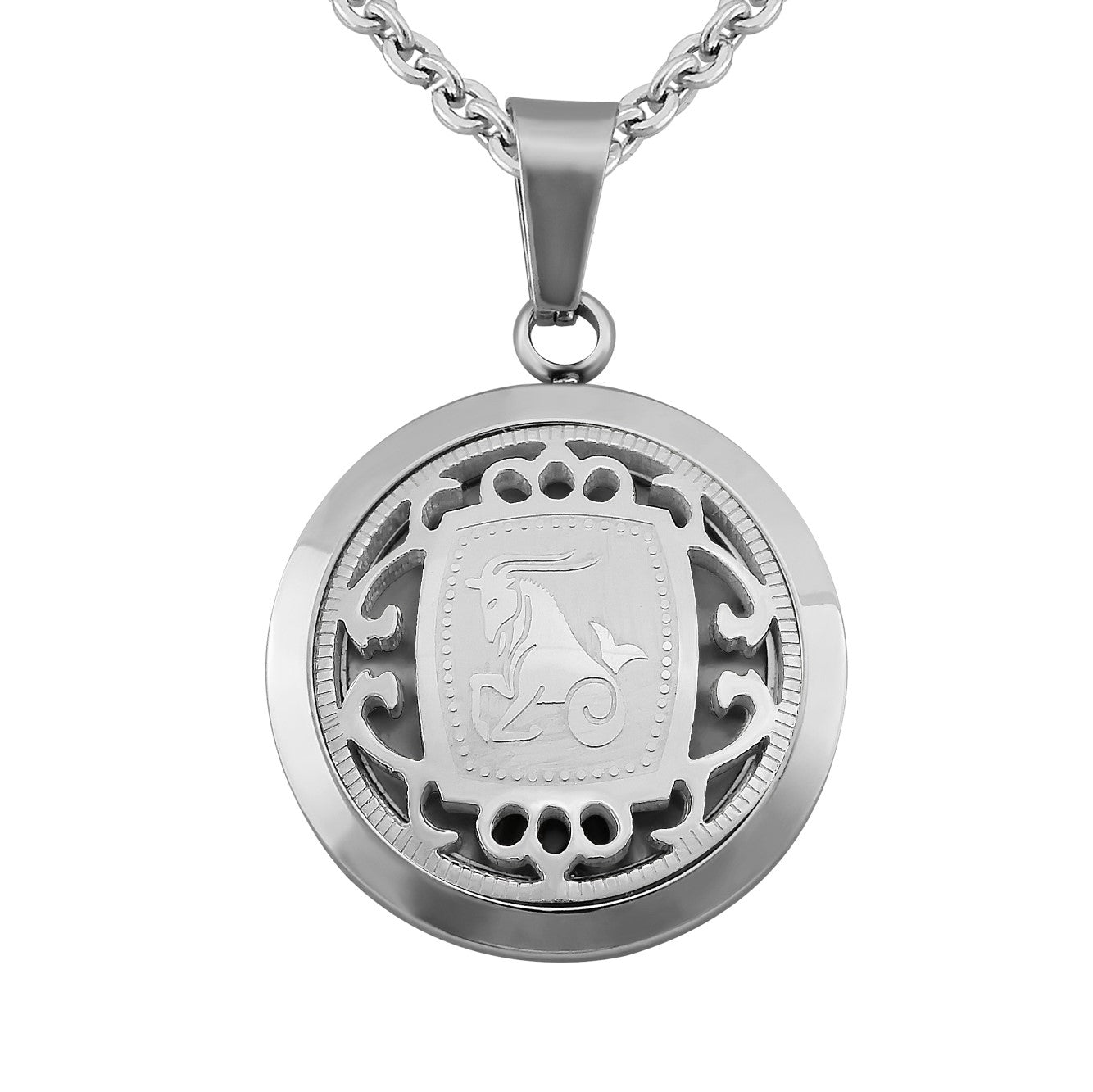 Hanessa Personalisierte Kette mit Gravur Edelstahl 50 cm mit Anhänger Sternzeichen Stier in silber - Personalisierte Halskette für Männer und Frauen - Personalisierter Schmuck Damen Herren