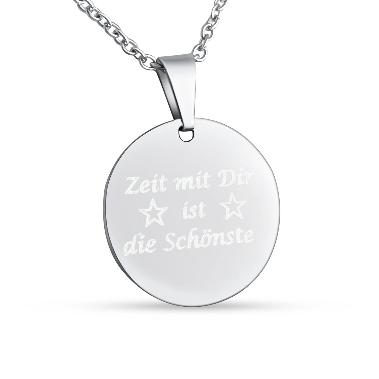 Hanessa Personalisierte Edelstahl-Halskette mit Gravur – Runde Anhängerkette für Damen & Herren, Individuelle Namensgravur & Datum, Erinnerungs-Geschenk für Jahrestag, Hochzeit oder Geburtstag