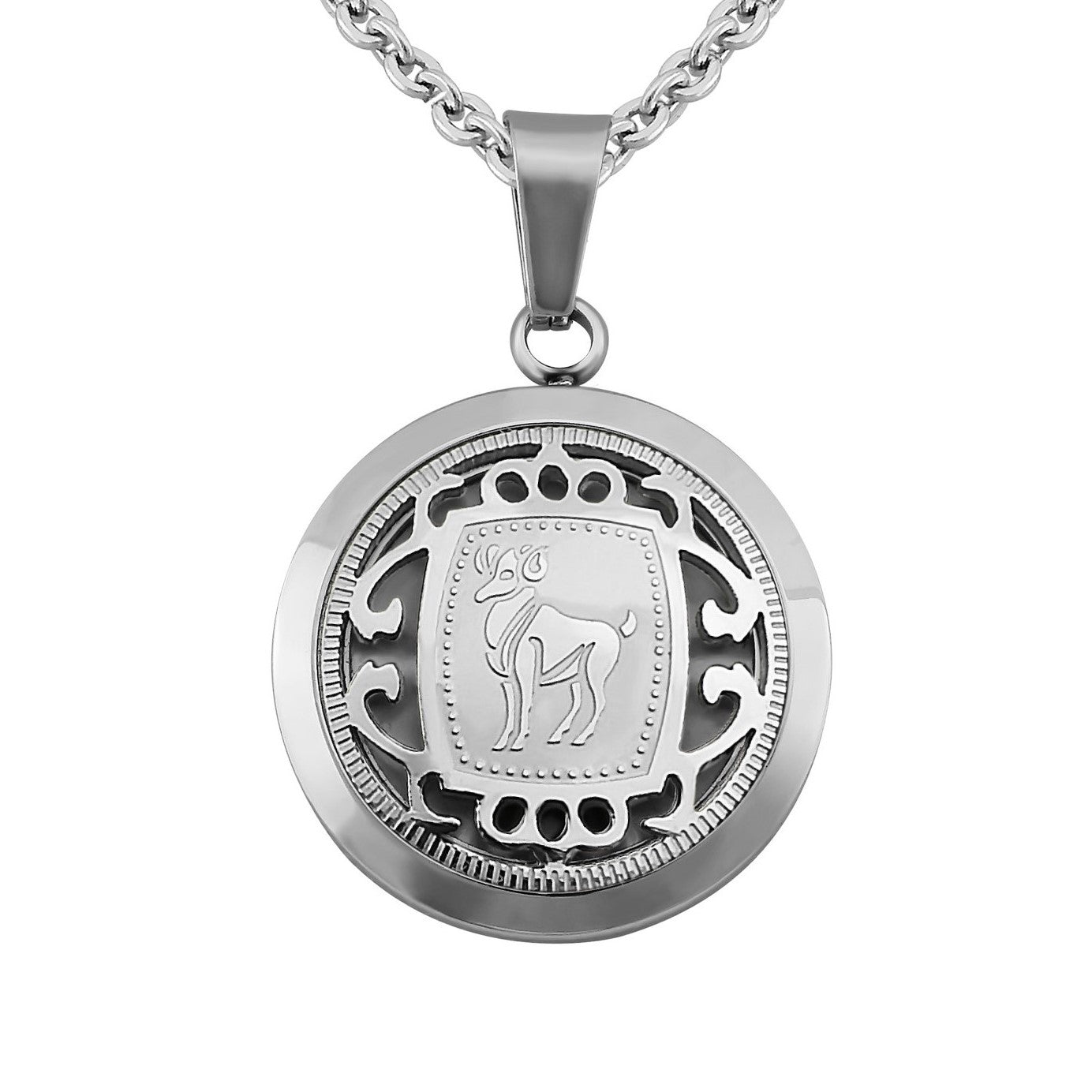 Hanessa Personalisierte Kette mit Gravur Edelstahl 50 cm mit Anhänger Sternzeichen Stier in silber - Personalisierte Halskette für Männer und Frauen - Personalisierter Schmuck Damen Herren